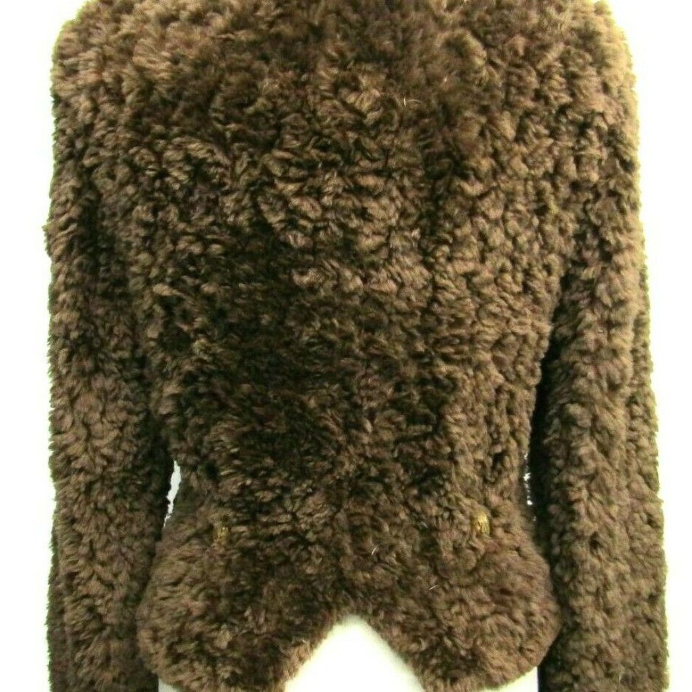 Gorgeous PAULA LISHMAN Cognac Beaver Knit Fur Zip - Picture 3 of 7